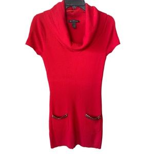 Women’s Short Sleeve Cowl Neck Sweater/Dress Red, L INC International Concepts